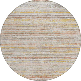Piper Looms Chantille Stripes ACN1239 Terracotta Machine Washable Area Rug Round Main Image