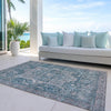 Piper Looms Chantille Medallion ACN1240 Blue Machine Washable Area Rug Outdoor Lifestyle Image Feature