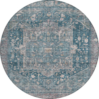 Piper Looms Chantille Medallion ACN1240 Blue Machine Washable Area Rug Round Main Image