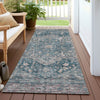 Piper Looms Chantille Medallion ACN1240 Blue Machine Washable Area Rug Runner Outdoor Lifestyle Image Feature