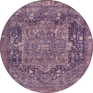Piper Looms Chantille Medallion ACN1240 Eggplant Machine Washable Area Rug Round Main Image
