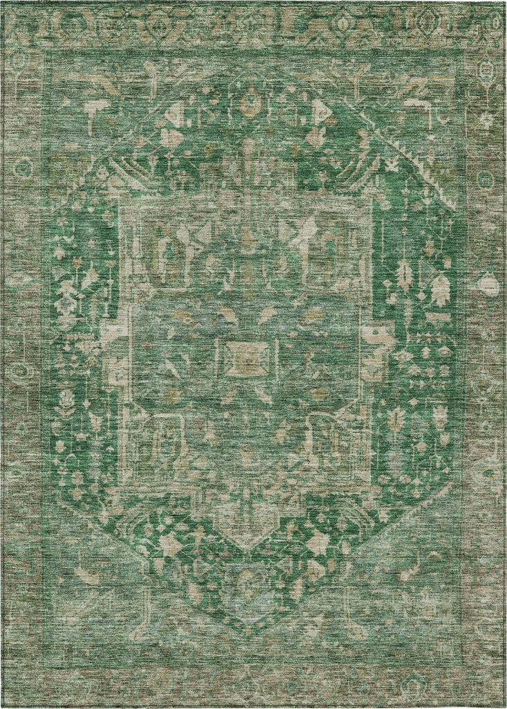Piper Looms Chantille Medallion ACN1240 Emerald Machine Washable Area Rug main image