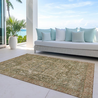 Piper Looms Chantille Medallion ACN1240 Fern Machine Washable Area Rug Outdoor Lifestyle Image Feature