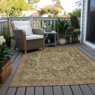 Piper Looms Chantille Medallion ACN1240 Fern Machine Washable Area Rug Outdoor Lifestyle Image Feature