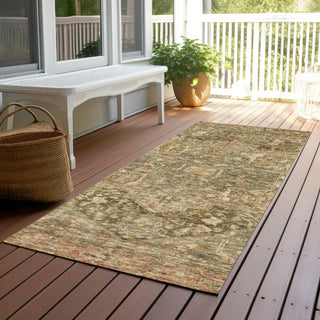 Piper Looms Chantille Medallion ACN1240 Fern Machine Washable Area Rug Runner Outdoor Lifestyle Image Feature