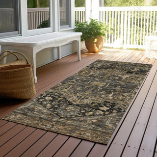 Piper Looms Chantille Medallion ACN1240 Fudge Machine Washable Area Rug Runner Outdoor Lifestyle Image Feature