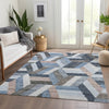 Piper Looms Chantille Geometric ACN1241 Blue Machine Washable Area Rug Lifestyle Image Feature