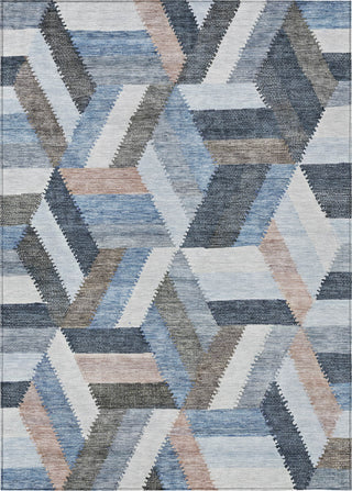 Piper Looms Chantille Geometric ACN1241 Blue Machine Washable Area Rug main image