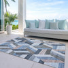 Piper Looms Chantille Geometric ACN1241 Blue Machine Washable Area Rug Outdoor Lifestyle Image Feature