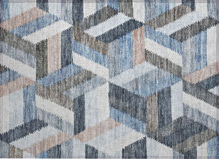 Piper Looms Chantille Geometric ACN1241 Blue Machine Washable Area Rug Scatter Main Image