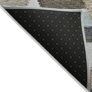 Piper Looms Chantille Geometric ACN1241 Brown Machine Washable Area Rug Backing Image