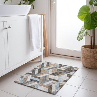 Piper Looms Chantille Geometric ACN1241 Brown Machine Washable Area Rug Scatter Lifestyle Image Feature