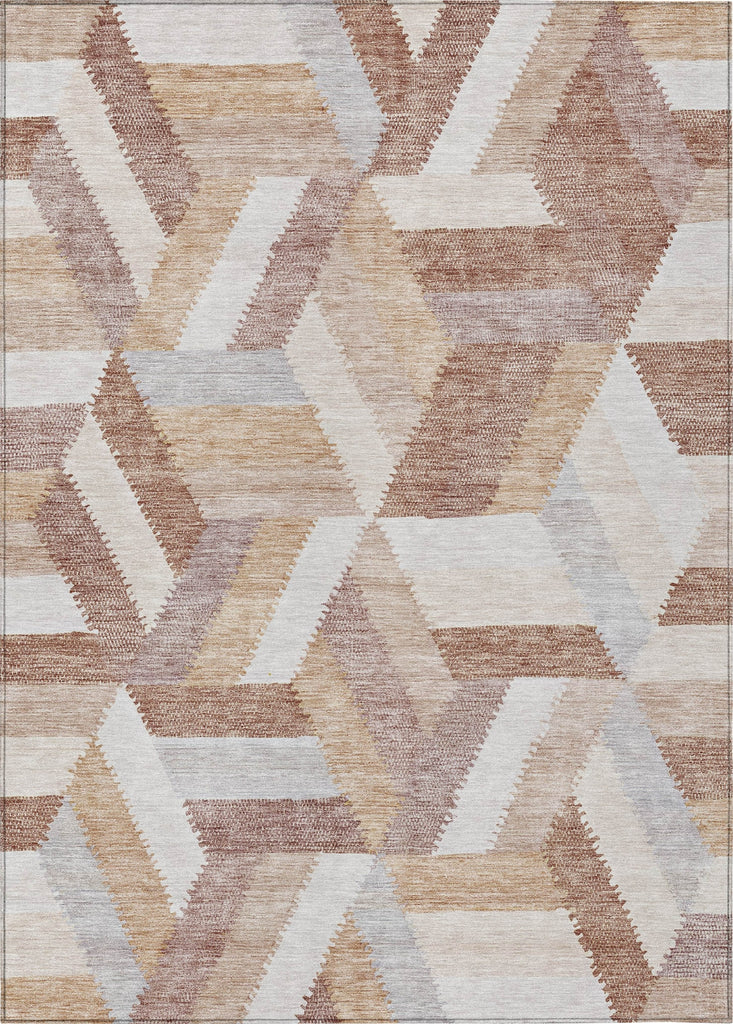 Piper Looms Chantille Geometric ACN1241 Copper Machine Washable Area Rug main image