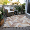 Piper Looms Chantille Geometric ACN1241 Copper Machine Washable Area Rug Outdoor Lifestyle Image Feature