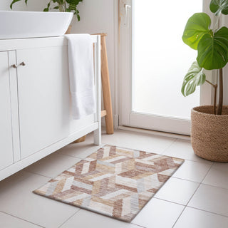 Piper Looms Chantille Geometric ACN1241 Copper Machine Washable Area Rug Scatter Lifestyle Image Feature
