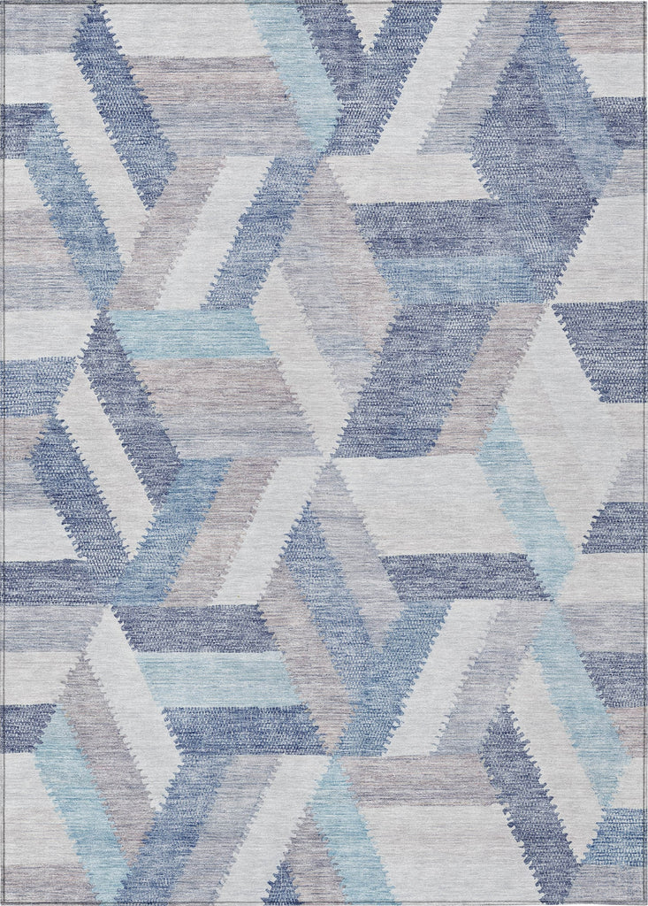 Piper Looms Chantille Geometric ACN1241 Denim Machine Washable Area Rug main image