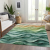 Piper Looms Chantille Swirls ACN1242 Teal Machine Washable Area Rug Lifestyle Image Feature