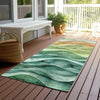 Piper Looms Chantille Swirls ACN1242 Teal Machine Washable Area Rug Runner Outdoor Lifestyle Image Feature