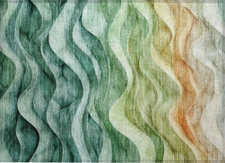 Piper Looms Chantille Swirls ACN1242 Teal Machine Washable Area Rug Scatter Main Image