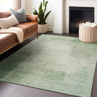 Piper Looms Chantille Geometric ACN1243 Aloe Machine Washable Area Rug Lifestyle Image Feature