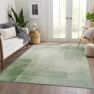 Piper Looms Chantille Geometric ACN1243 Aloe Machine Washable Area Rug Lifestyle Image Feature