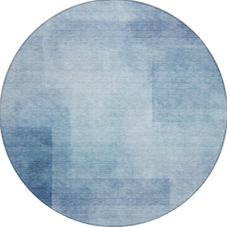 Piper Looms Chantille Geometric ACN1244 Blue Machine Washable Area Rug Round Main Image