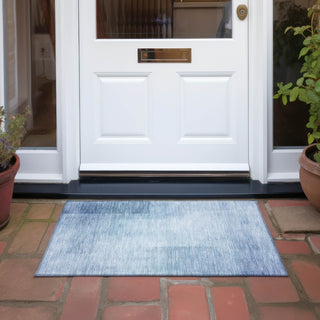 Piper Looms Chantille Geometric ACN1244 Blue Machine Washable Area Rug Scatter Outdoor Lifestyle Image Feature