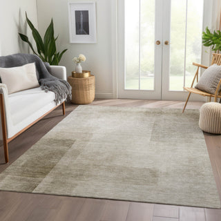 Piper Looms Chantille Geometric ACN1245 Khaki Machine Washable Area Rug Lifestyle Image Feature