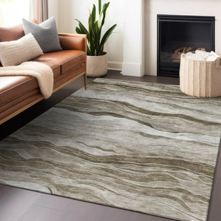 Piper Looms Chantille Stripes ACN1247 Brown Machine Washable Area Rug Lifestyle Image Feature