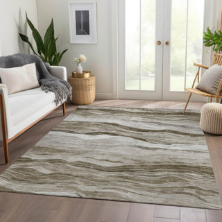 Piper Looms Chantille Stripes ACN1247 Brown Machine Washable Area Rug Lifestyle Image Feature