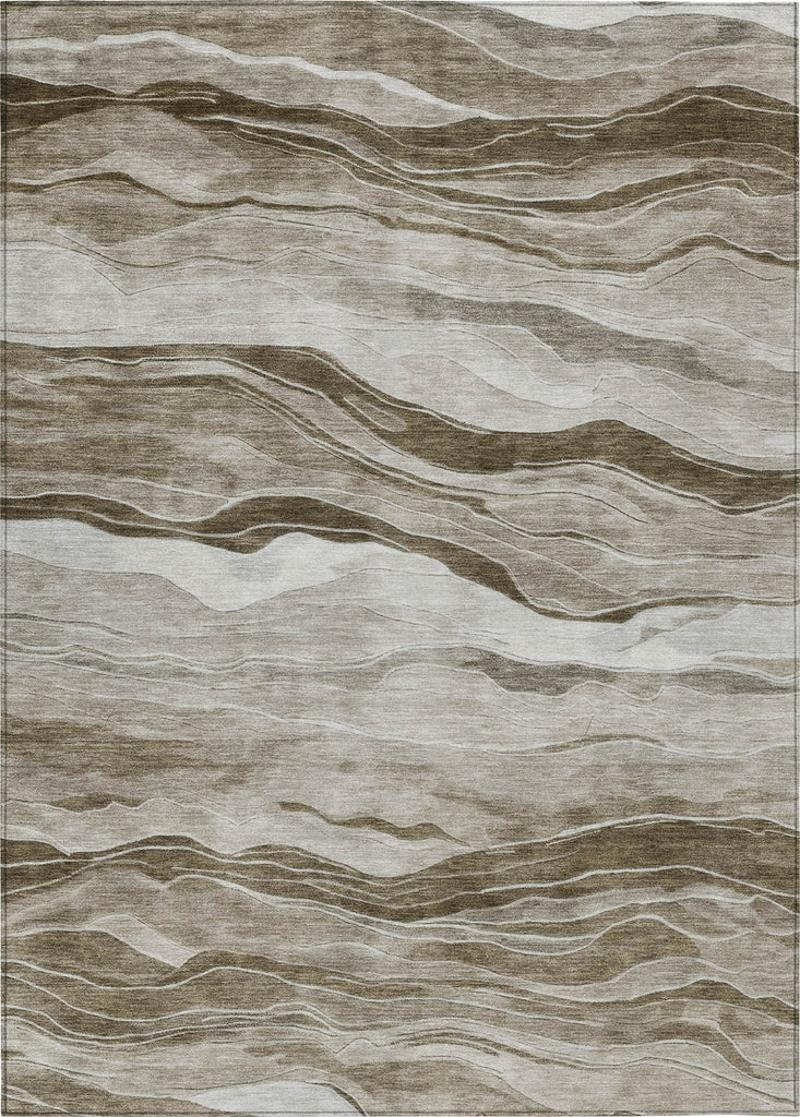 Piper Looms Chantille Stripes ACN1247 Brown Machine Washable Area Rug main image