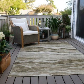 Piper Looms Chantille Stripes ACN1247 Brown Machine Washable Area Rug Outdoor Lifestyle Image Feature