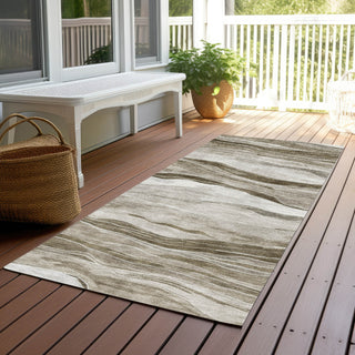 Piper Looms Chantille Stripes ACN1247 Brown Machine Washable Area Rug Runner Outdoor Lifestyle Image Feature