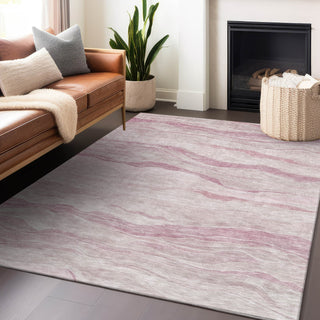 Piper Looms Chantille Stripes ACN1249 Pink Machine Washable Area Rug Lifestyle Image Feature