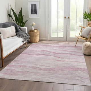Piper Looms Chantille Stripes ACN1249 Pink Machine Washable Area Rug Lifestyle Image Feature