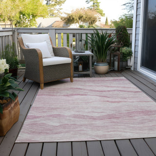 Piper Looms Chantille Stripes ACN1249 Pink Machine Washable Area Rug Outdoor Lifestyle Image Feature