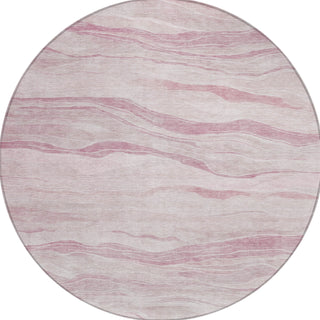 Piper Looms Chantille Stripes ACN1249 Pink Machine Washable Area Rug Round Main Image