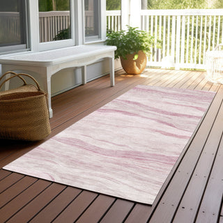 Piper Looms Chantille Stripes ACN1249 Pink Machine Washable Area Rug Runner Outdoor Lifestyle Image Feature
