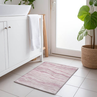 Piper Looms Chantille Stripes ACN1249 Pink Machine Washable Area Rug Scatter Lifestyle Image Feature