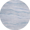 Piper Looms Chantille Stripes ACN1250 Sky Machine Washable Area Rug Round Main Image