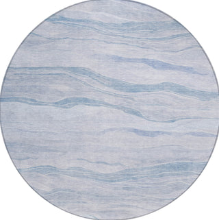 Piper Looms Chantille Stripes ACN1250 Sky Machine Washable Area Rug Round Main Image