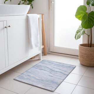 Piper Looms Chantille Stripes ACN1250 Sky Machine Washable Area Rug Scatter Lifestyle Image Feature