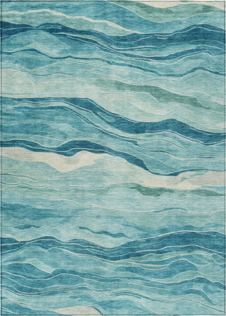 Piper Looms Chantille Stripes ACN1251 Turquoise Machine Washable Area Rug main image