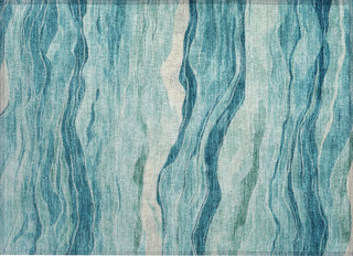Piper Looms Chantille Stripes ACN1251 Turquoise Machine Washable Area Rug Scatter Main Image