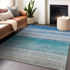 Piper Looms Chantille Stripes ACN1252 Sky Machine Washable Area Rug Lifestyle Image Feature