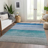 Piper Looms Chantille Stripes ACN1252 Sky Machine Washable Area Rug Lifestyle Image Feature
