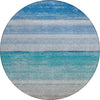 Piper Looms Chantille Stripes ACN1252 Sky Machine Washable Area Rug Round Main Image