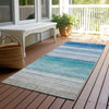 Piper Looms Chantille Stripes ACN1252 Sky Machine Washable Area Rug Runner Outdoor Lifestyle Image Feature