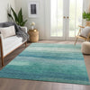 Piper Looms Chantille Stripes ACN1254 Turquoise Machine Washable Area Rug Lifestyle Image Feature