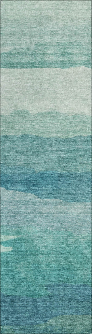 Piper Looms Chantille Stripes ACN1254 Turquoise Machine Washable Area Rug Runner Main Image
